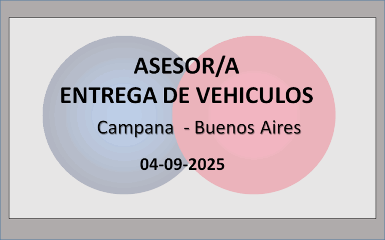 Asesor de Entregas de Vehículos 0km - Campana