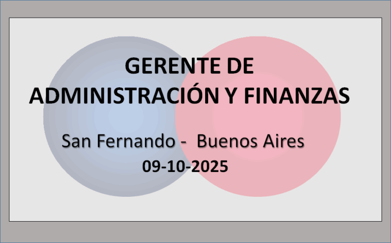 Gerente de Administración y Finanzas