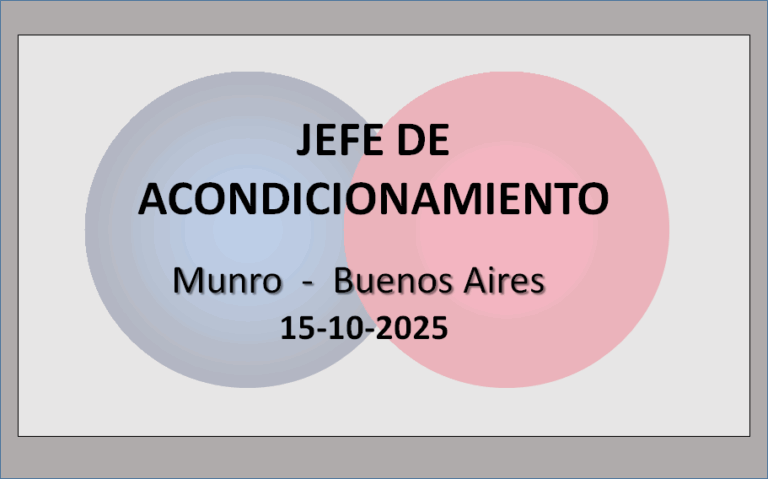 Jefe de Acondicionamiento