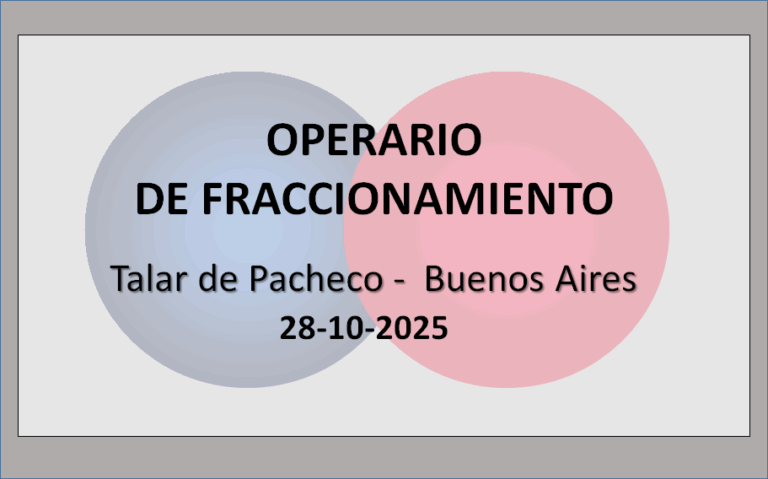 Operario de fraccionamiento