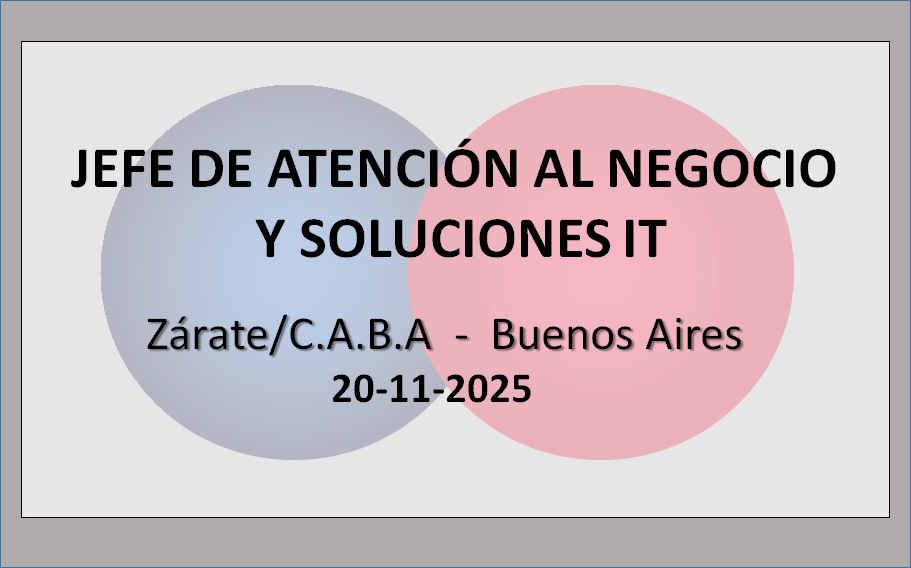 Jefe de Atención al Negocio y Soluciones IT – BackOffice