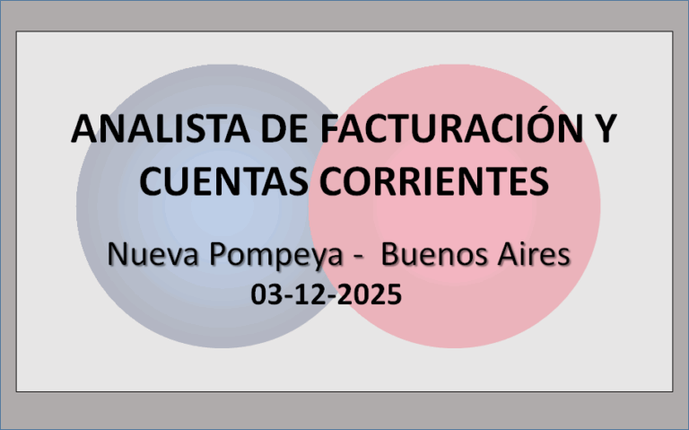 Analista de Facturación y Cuentas Corrientes
