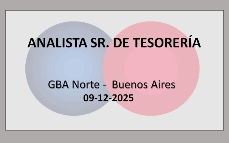Analista Sr. de Tesorería