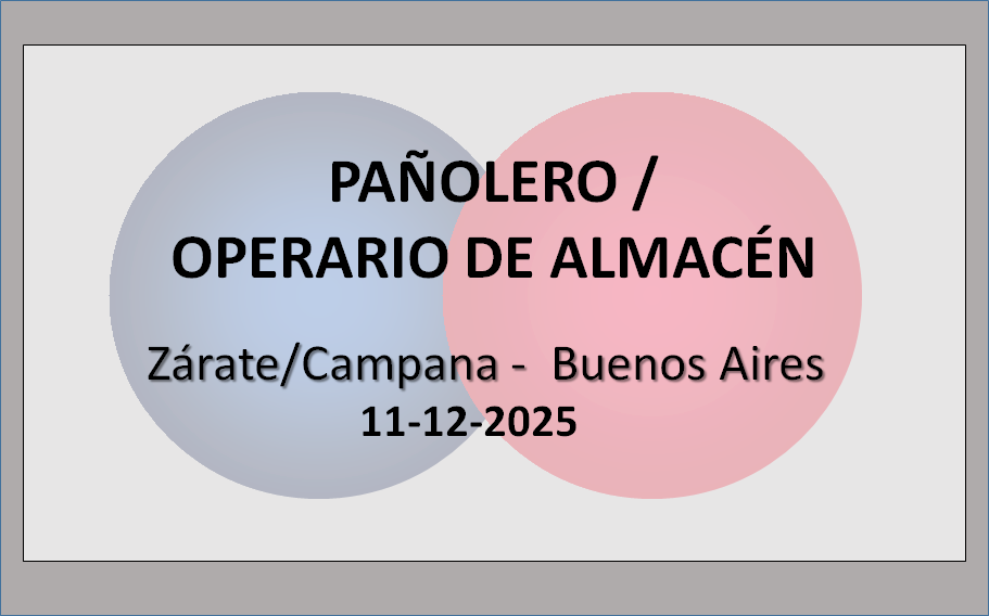 Pañolero / Operario de Almacén