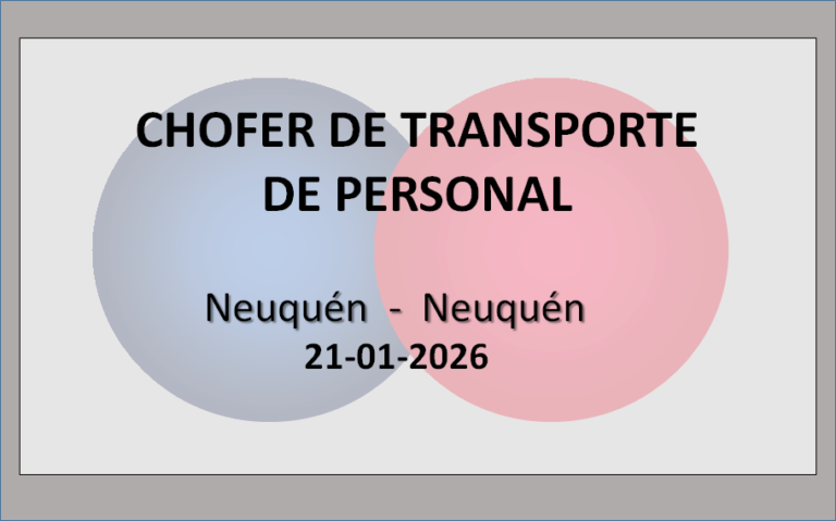 Chofer de Transporte de Personal