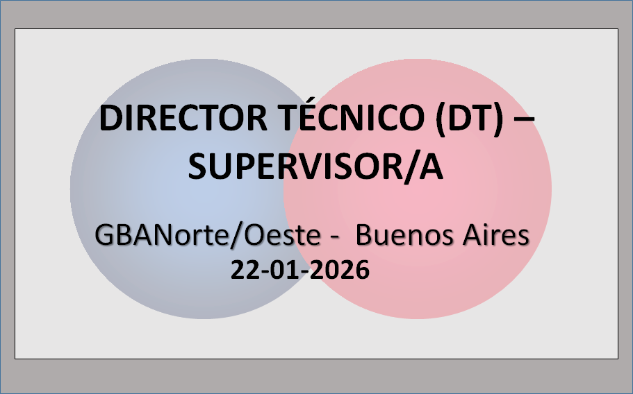 Director Técnico (DT) – Supervisor/a