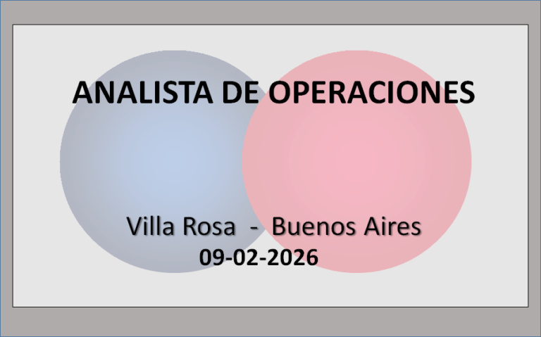 Analista De Operaciones