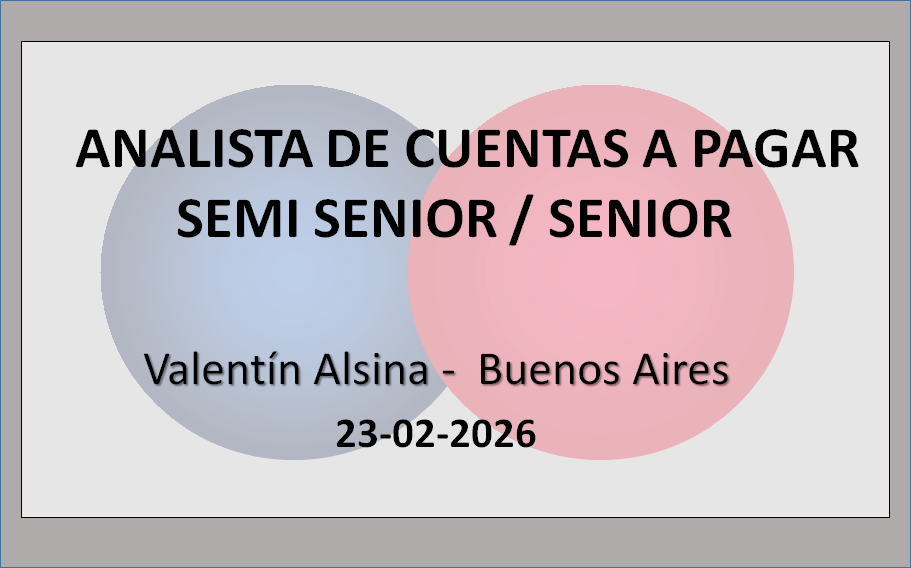 Analista de Cuentas a Pagar Semi Senior / Senior