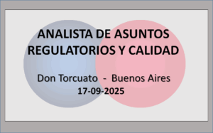 Analista de Asuntos Regulatorios y Calidad