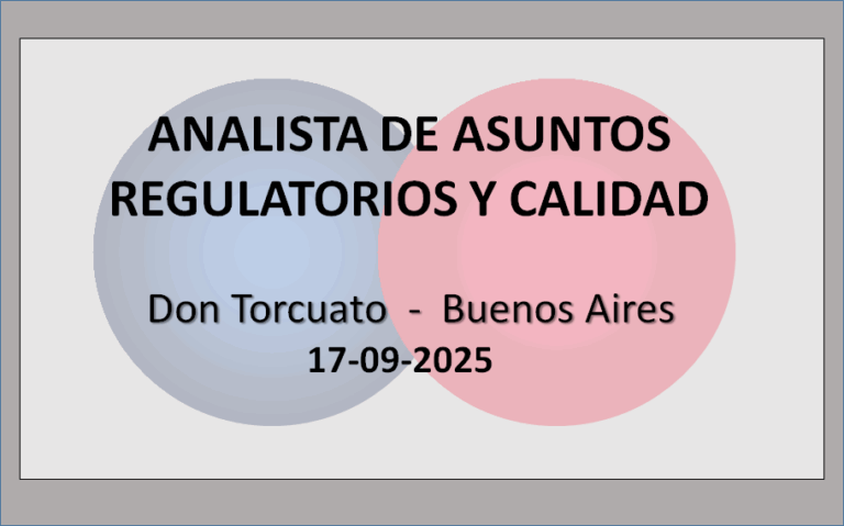 Analista de Asuntos Regulatorios y Calidad