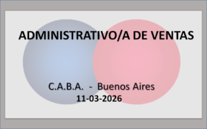 Administrativo/a de Ventas