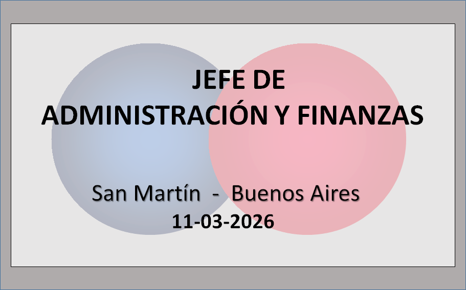 Jefe de Administración y Finanzas
