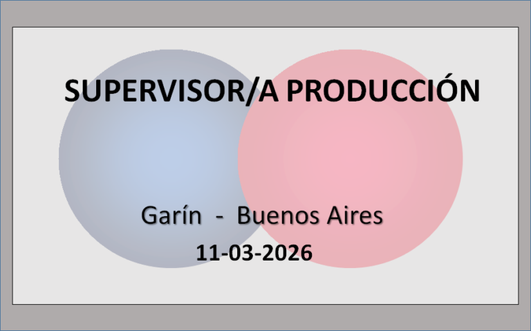 Supervisor/a en producción