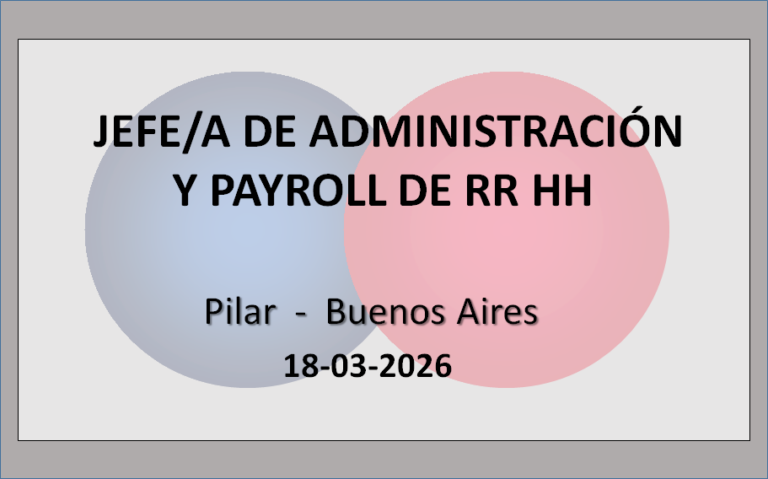 Jefe/a de Administración y Payroll de Recursos Humanos