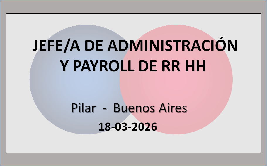 Jefe/a de Administración y Payroll de Recursos Humanos