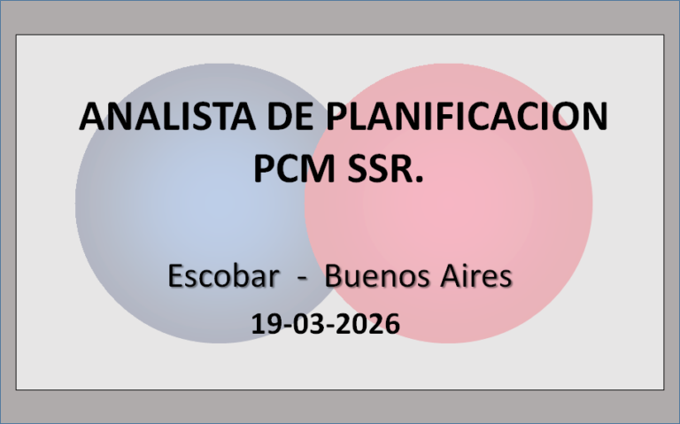 Analista Semi Senior de Planificación