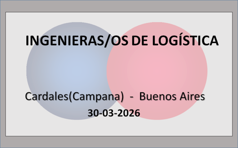 Ingenieras/os de Procesos de Logística