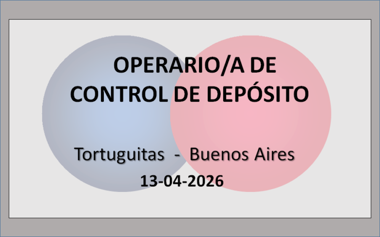 Operario/a de Control de depósito.