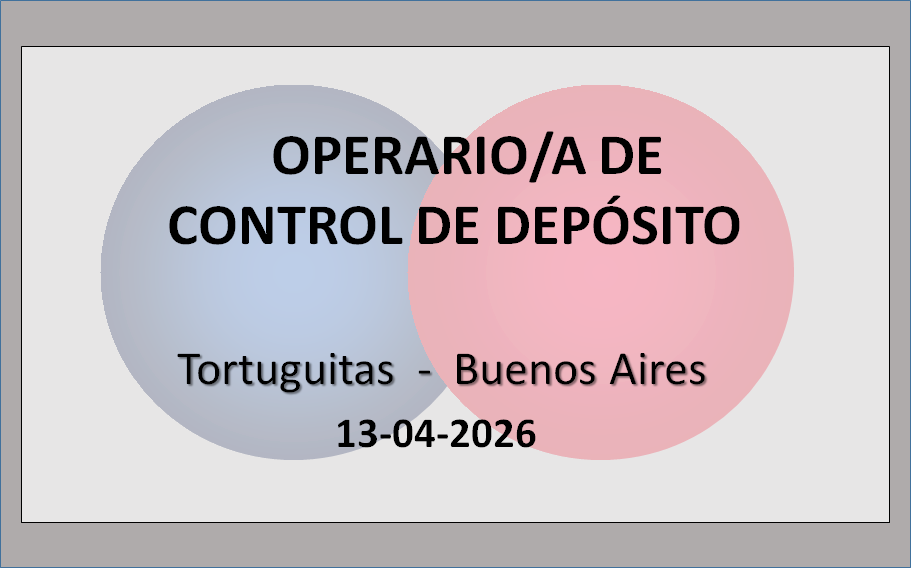 Operario/a de Control de depósito.