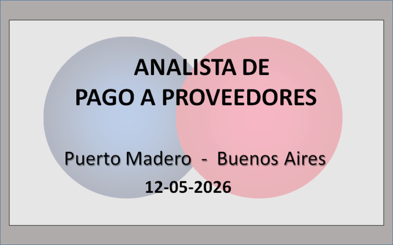 Analista de Pago a Proveedores