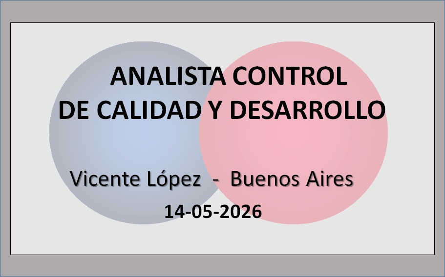 Analista para Control de Calidad y Desarrollo