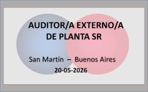 Auditor/a Externo/a de Planta Sr