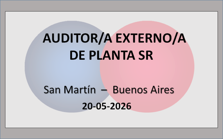 Auditor/a Externo/a de Planta Sr