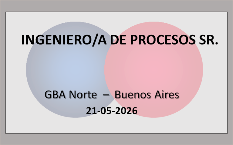 Ingeniero de Procesos Sr. Oil & Gas