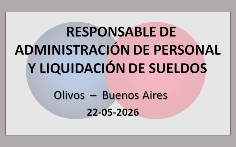 Responsable de Administración de Personal y Liquidación de Sueldos