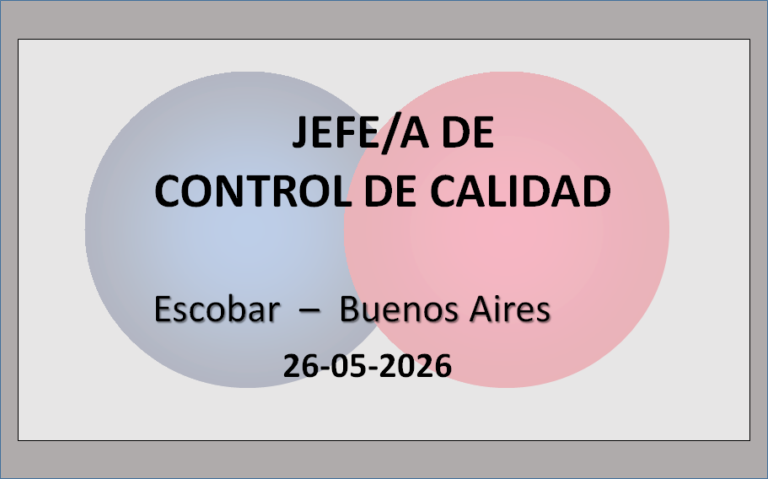 Jefe/a de Control de Calidad