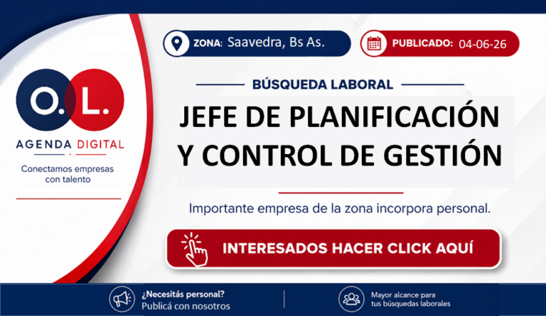 Jefe de Planificación y Control de Gestión