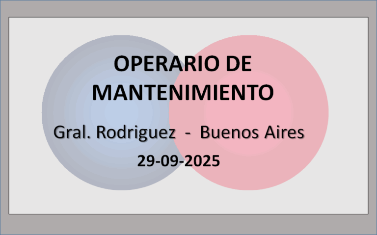 Operario de Mantenimiento