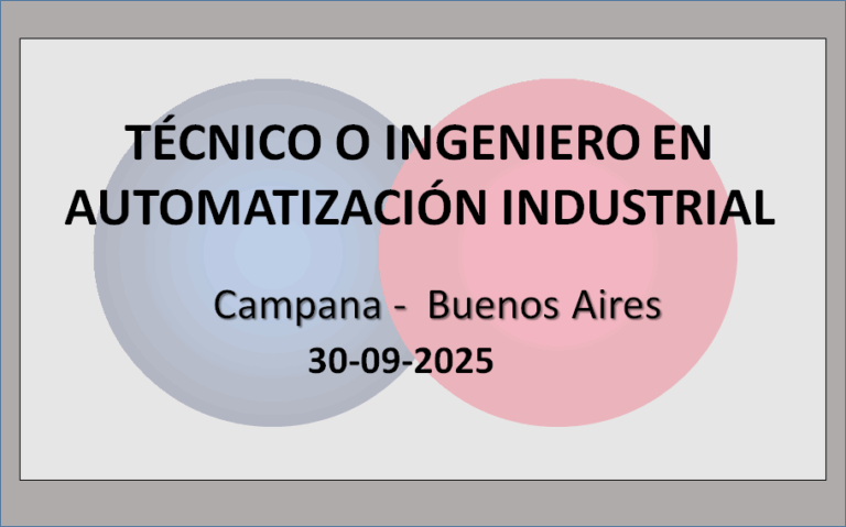 Técnico o Ingeniero en Automatización Industrial