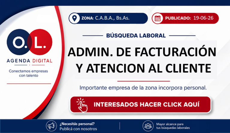 Administrativo de Facturación y Atención al Cliente 5 - OL Group Administrativo de Facturación y Atención al Cliente