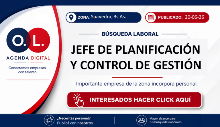 Jefe de Planificación y Control de Gestión 6 - OL Group Jefe de Planificación y Control de Gestión