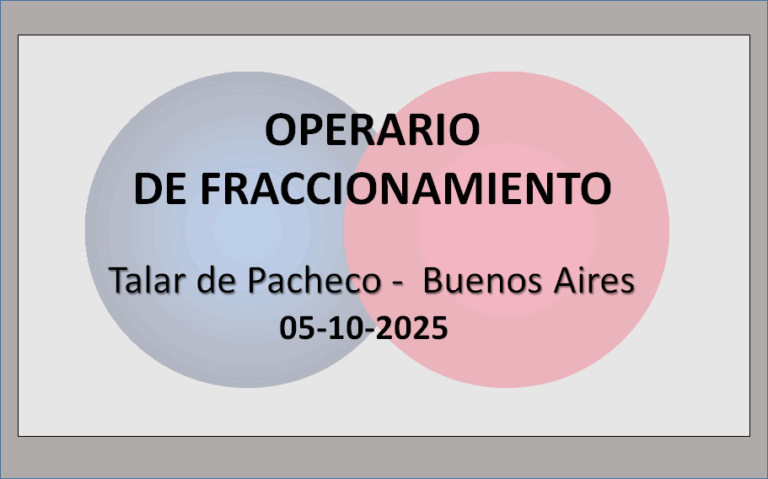 Operario de fraccionamiento